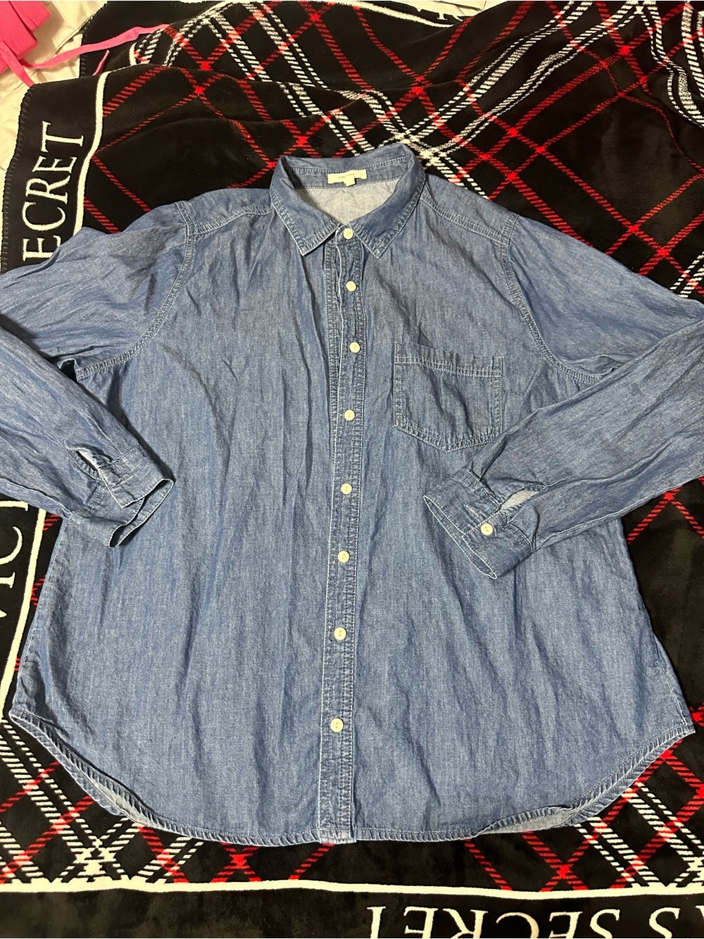 Maurices Chambray Button-Down Shirt in Blue